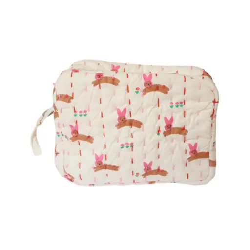 [PE-4717] Petite Trousse de toilette en khanta lapin rose