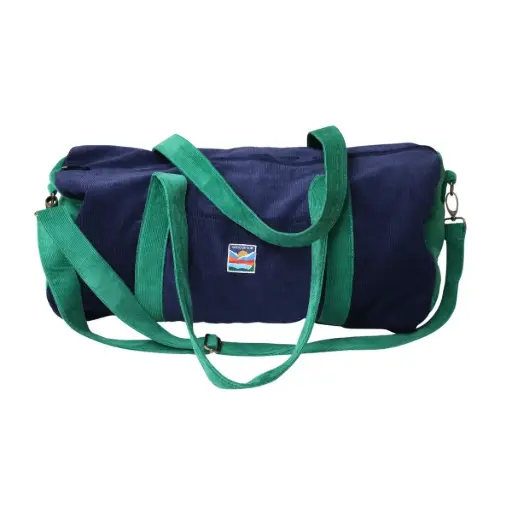 [PE-2491] Sac Week-end velours bleu et vert