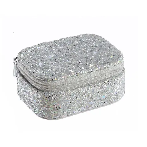 [RO-1296] Confetti Glitter Silver Mini Jewellery Box Rockahula