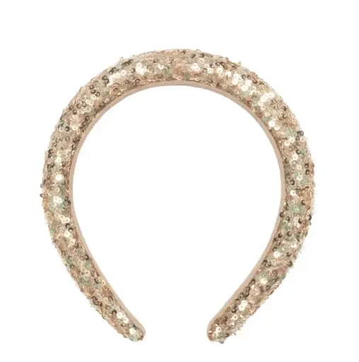 [RO-3123] Gold Sequin Padded Headband Rockahula