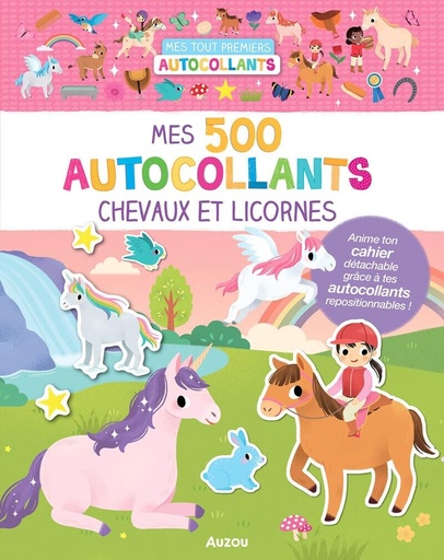 [AU-6736] Mes 500 autocollants Chevaux et licornes