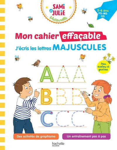 [HA-5498] Sami et Julie Maternelle - Mon cahier effaçable : J'écris les lettres MAJUSCULES