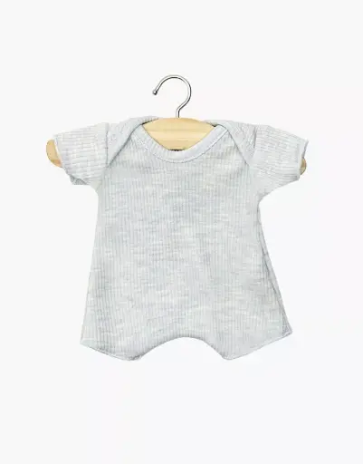 [MI-1540] Body shorty en maille côtelée bleu chiné Babies Minikane