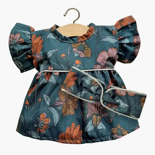[MI-1466] Robe Daisy et son HB croisé en coton Joëlle Gordis Minikane