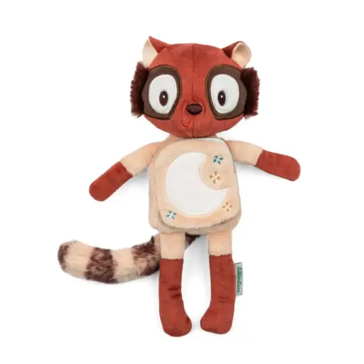 [LI-0514] Peluche phosphorescente et livre en tissu Elvis le lémurien 