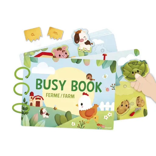 [JA-3331] Busy-book Ferme en carton (Français/Anglais)
