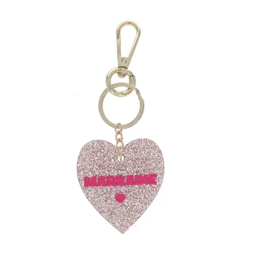 [PE-8950] Porte-clés en résine coeur à paillettes marraine