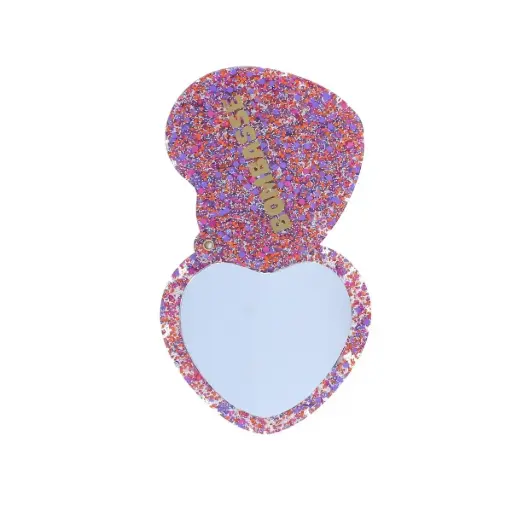 [PE-9063] Miroir de poche coeur à paillettes "bombasse"