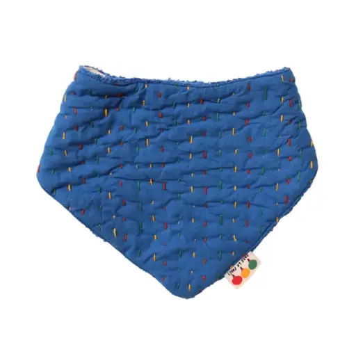 [PE-4656] Bavoir bandana éponge en khanta bleu - La forêt