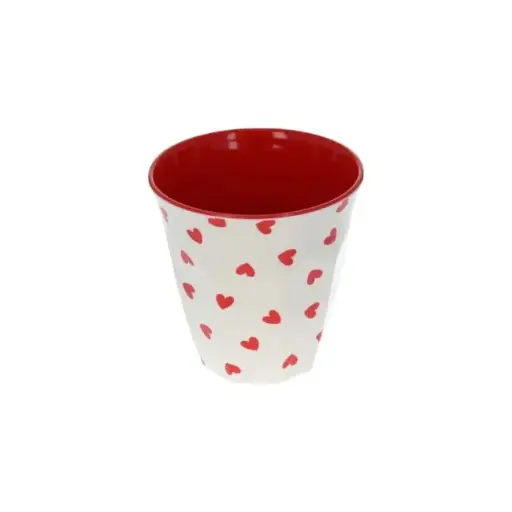 [PE-5357] Petit verre en mélamine cœurs rouge