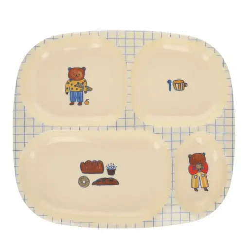 [PE-8624] Assiette à compartiments Ours 