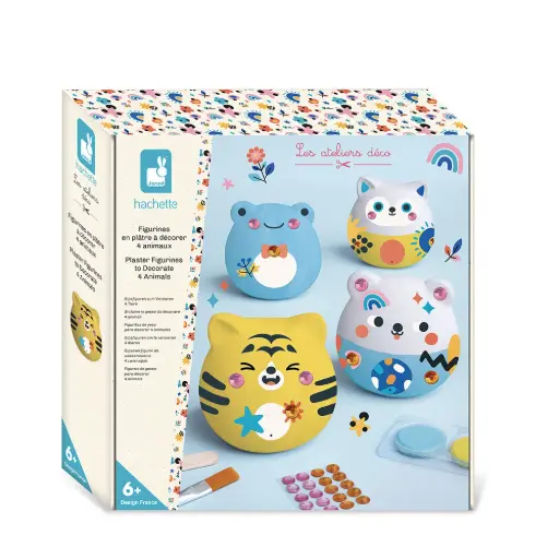 [JA-2116] Kit Créatif - 6 Animaux en Plâtre à Décorer