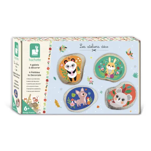 [JA-0303] Kit Créatif - 4 Galets à Décorer Animaux