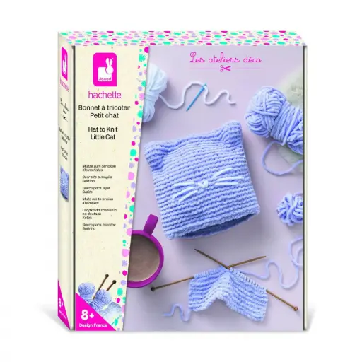 [JA-0310] Kit Créatif - Bonnet Petit Chat À Tricoter