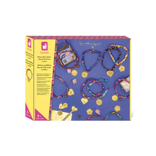 [JA-1188] Kit Créatif - 10 Bracelets Rubans à Fleurs à Créer