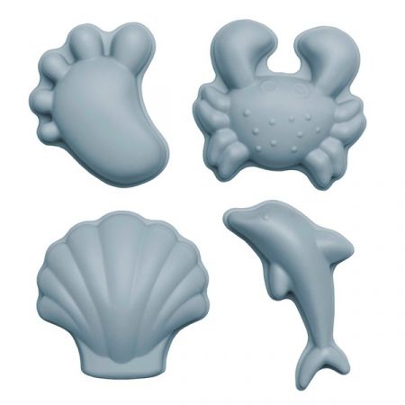 [SC-1241] Set de 4 Moules de sable en silicone Bleu ciel