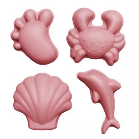 [SC-1258] Set de 4 Moules de sable en silicone Vieux Rose 