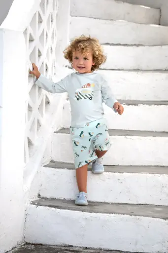 [LA-8740] T-shirt de bain Manches longues Anti-UV Glace Bleu 86 (13-18 mois)