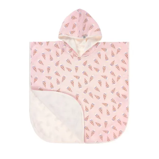[LA-5701] Poncho de plage Ice Cream Rose pâle 1-3 ans Lassig