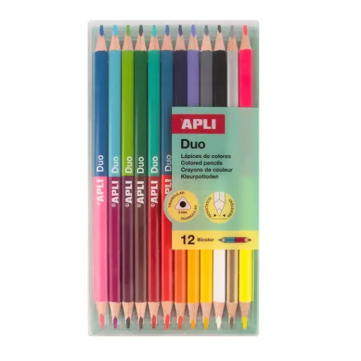 [AP-0826] Crayons de couleurs duo 12 pcs
